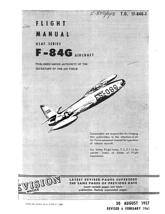 Republic Aviation F-84G 1957 Flight Manual (1F-84G-1)